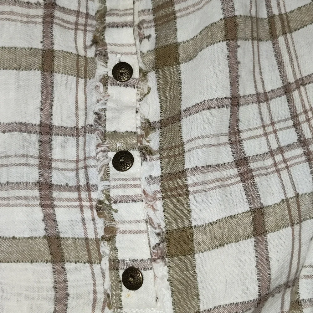 Free People Hooded Plaid Pullover size small - Picture 8 of 8